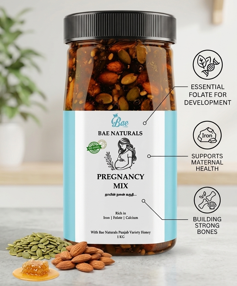 Bae Naturals Moms Mix | Crafted Blend of Nuts, Seeds, Grains & Dry Fruits for Everyday Wellness – 1kg