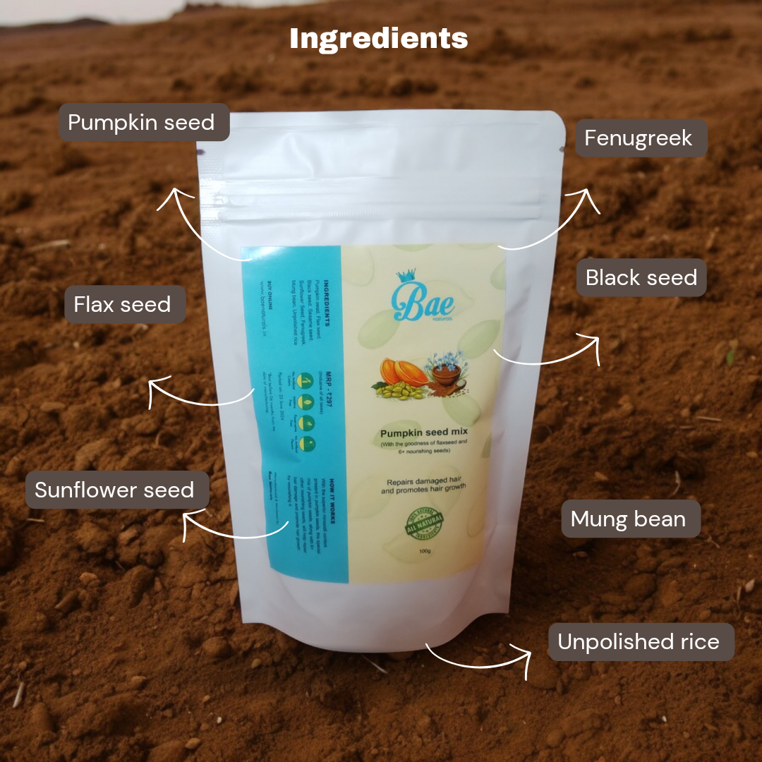 Bae Naturals Pumpkin Seed Pack for Dandruff removal & Hair growth with free delivery