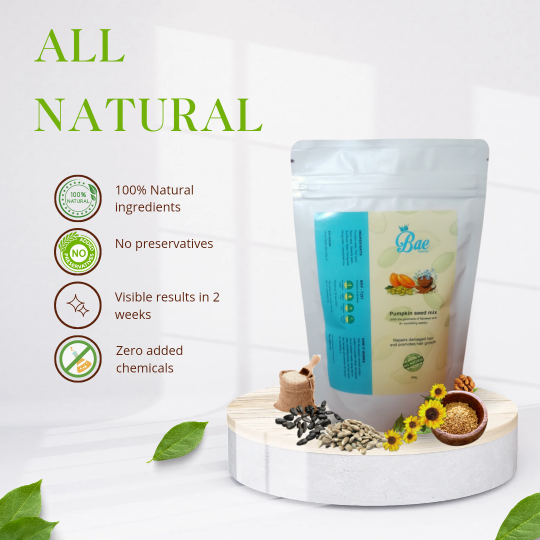 Bae Naturals Pumpkin Seed Pack for Dandruff removal & Hair growth with free delivery
