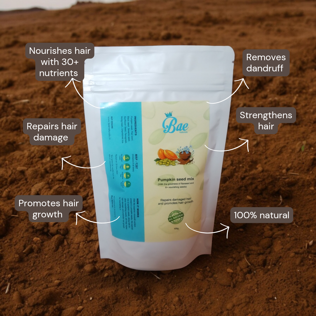 Bae Naturals Pumpkin Seed Pack for Dandruff removal & Hair growth with free delivery