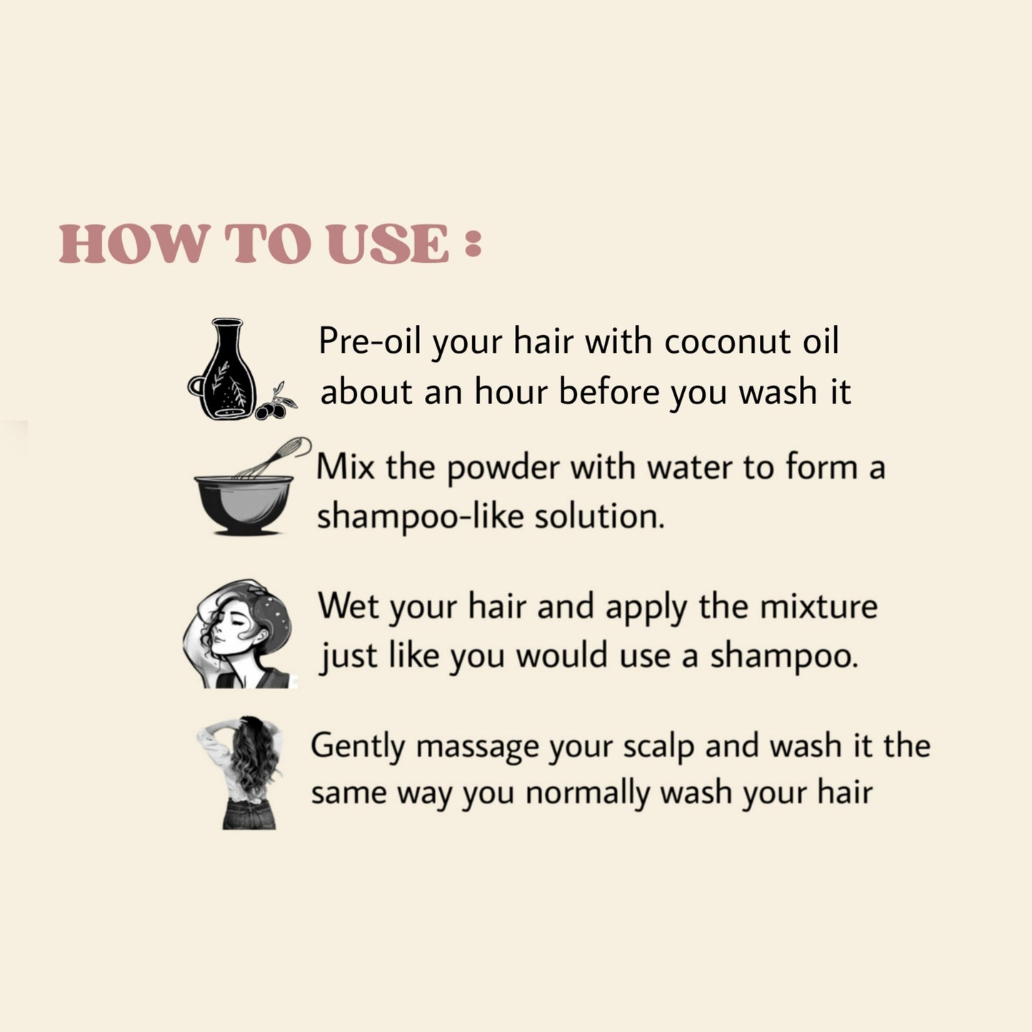 Bae naturals golden powder - Organic and natural shampoo powder for hair growth and damage repair (100g)